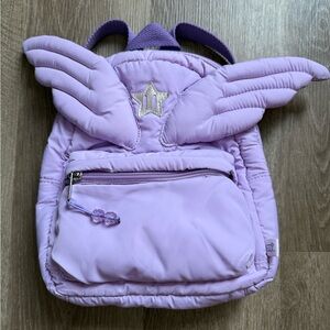 Cute puffy winged purple backpack school kids